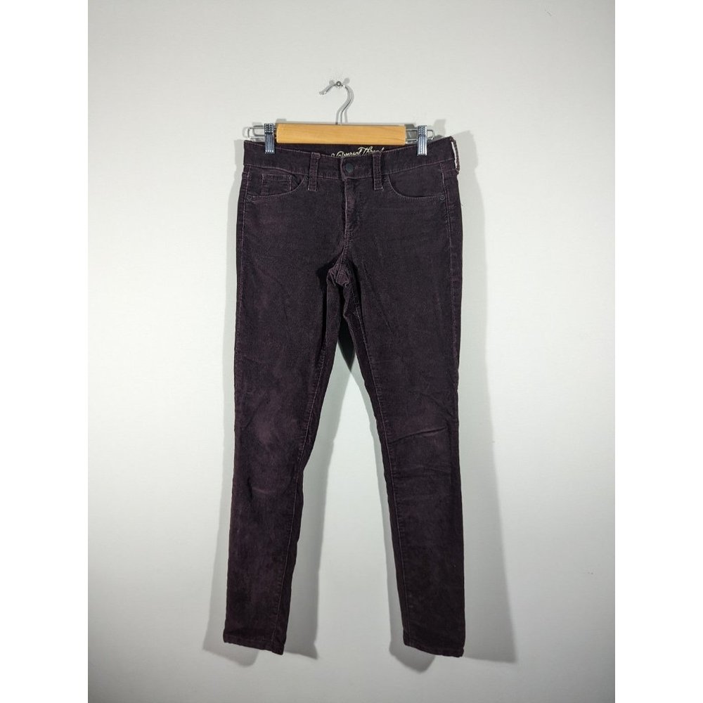 Universal Thread Plum Corduroy Mid Rise Skinny Pants Women's Size 0/25